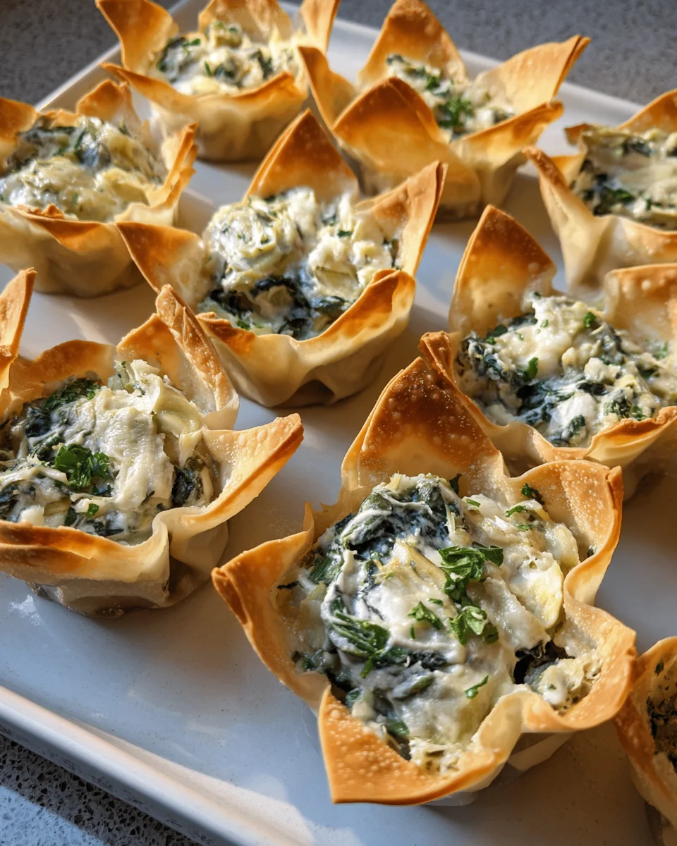 Delicious Spinach and Artichoke Wonton Cups Recipe to Enjoy!