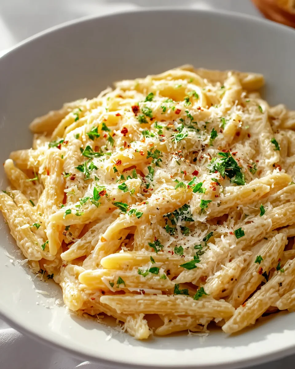 Easy One Pot Creamy Garlic Pasta: Quick Weeknight Dinner! - Mamablueberry