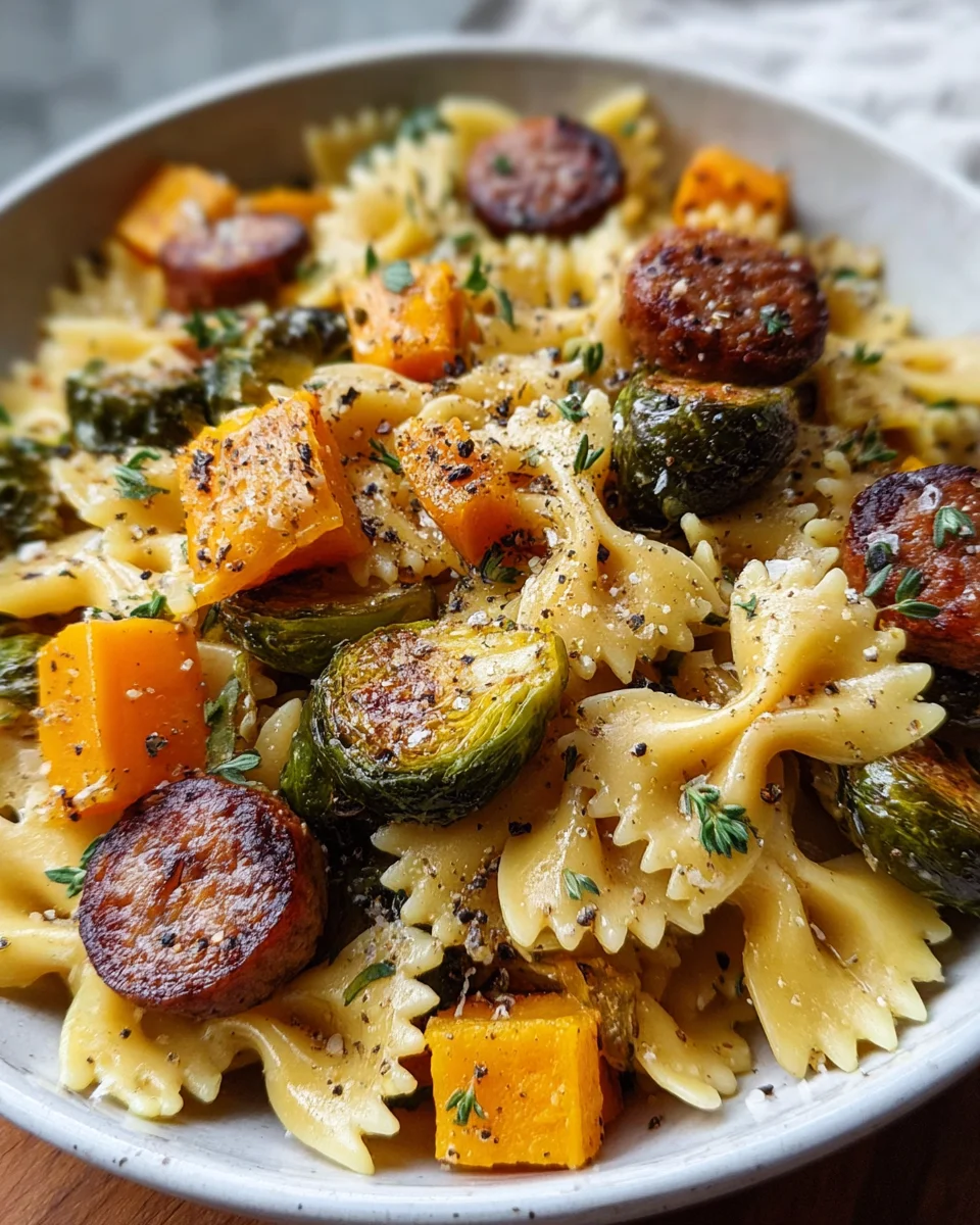 Hearty Autumn Beef Sausage Pasta with Butternut Squash