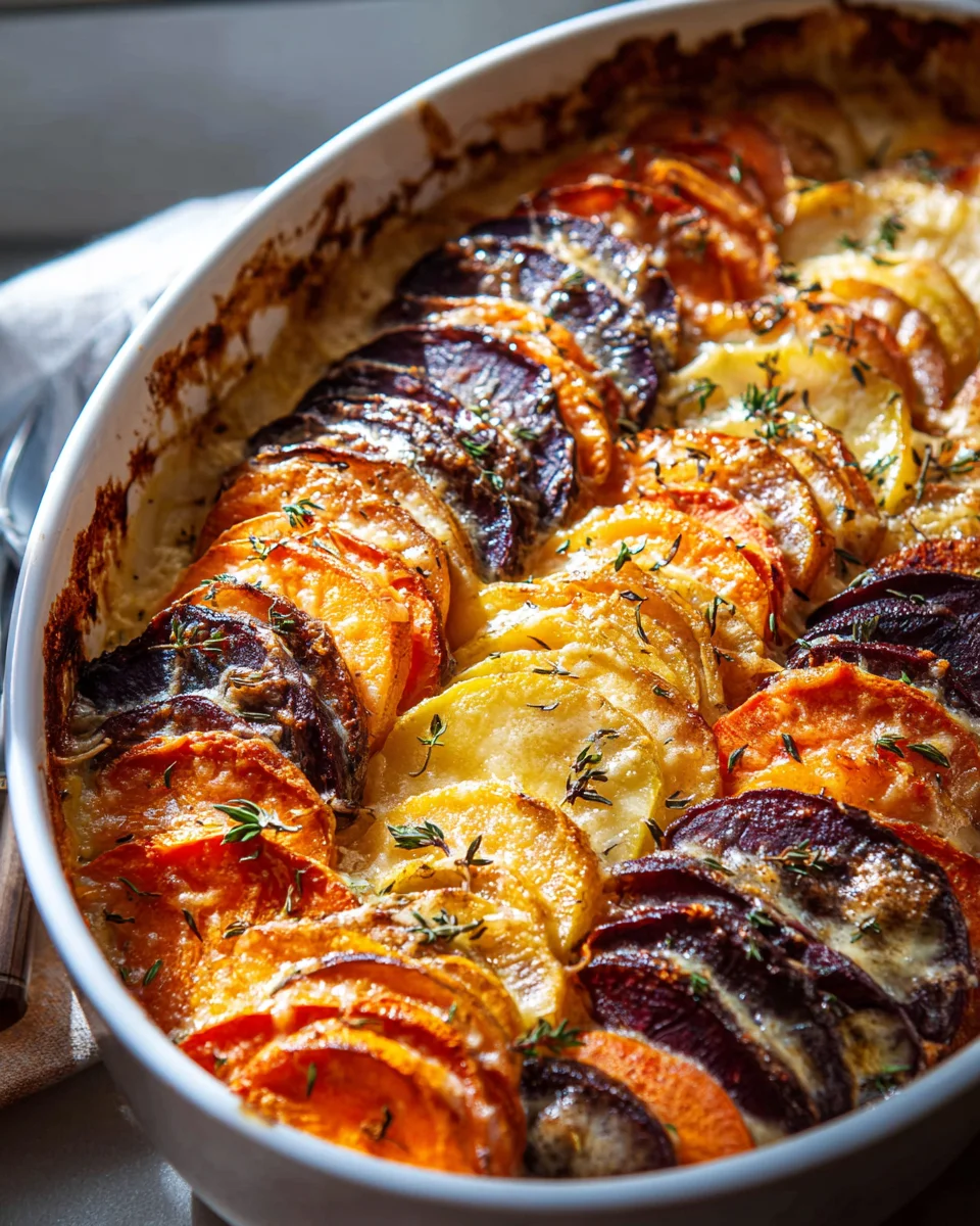Delicious Cheesy Root Vegetable Gratin Recipe to Savor!