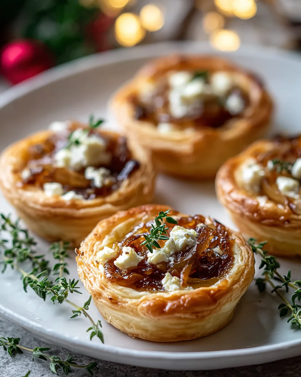 Elegant Caramelized Onion Goat Cheese Tarts for Holidays