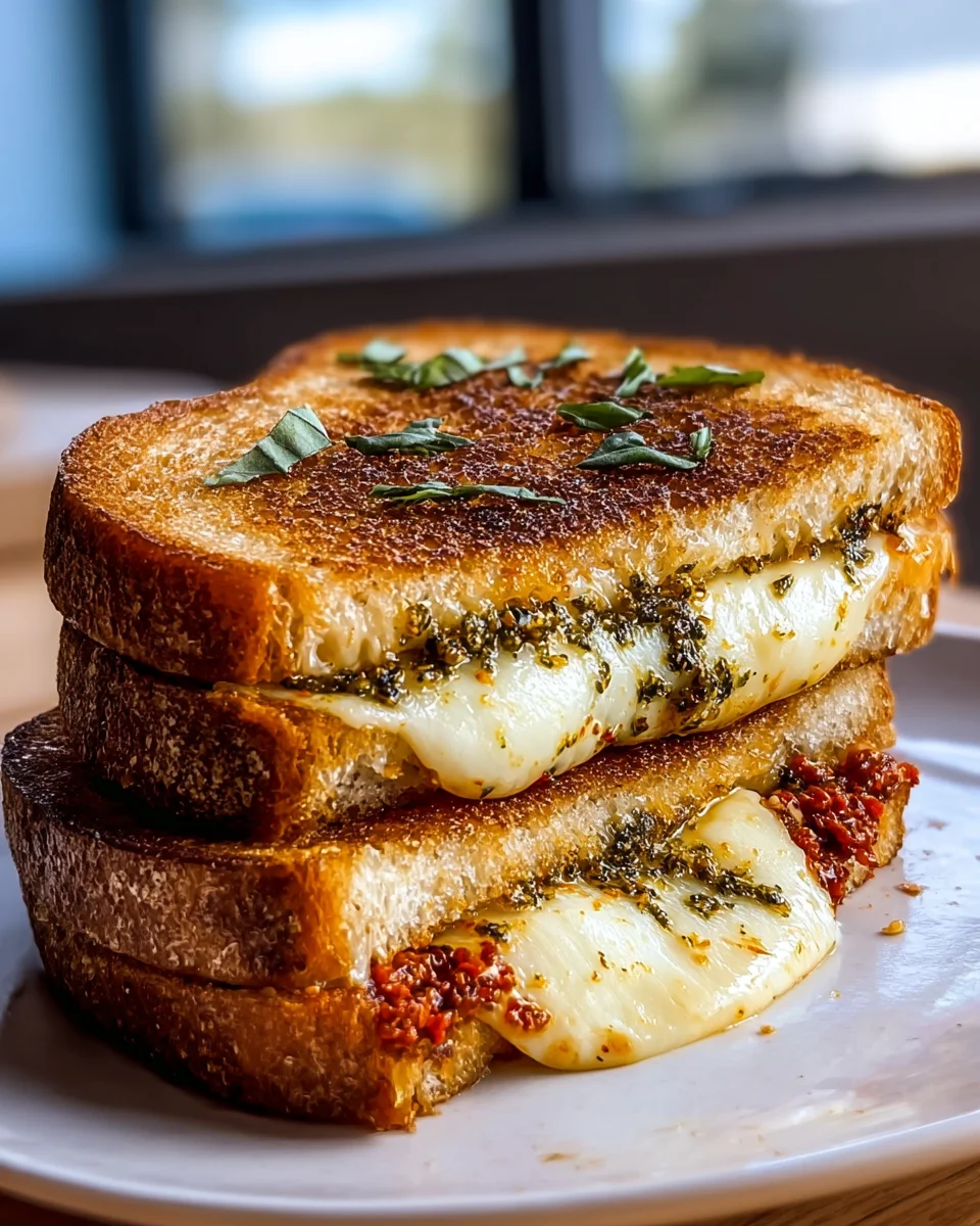 Sun Dried Tomato Pesto Grilled Cheese: Cheesy Perfection!