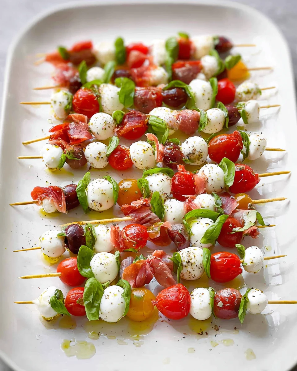 Delicious Caprese Skewers Recipe: Fresh & Flavorful Appetizer
