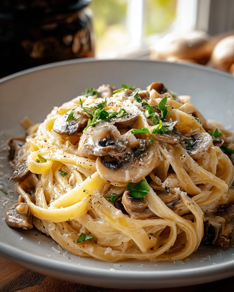 Creamy Caramelized Leek & Mushroom Gruyere Pasta