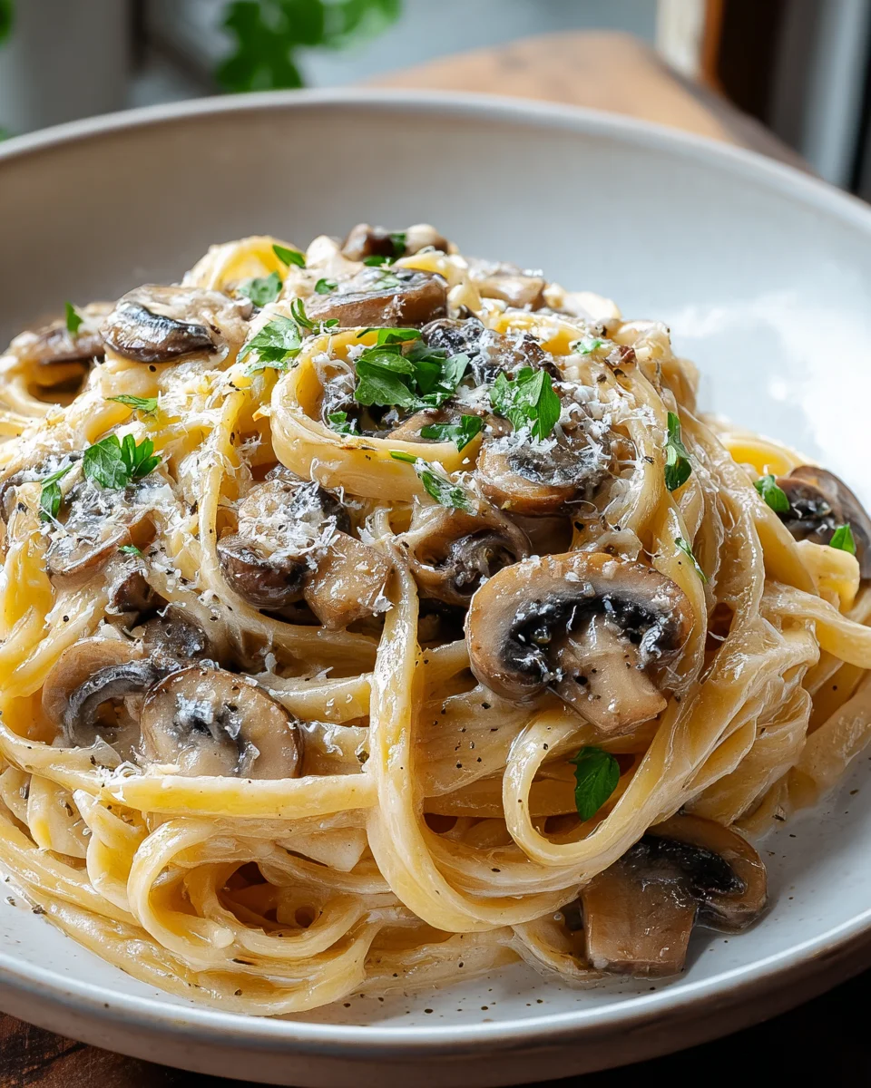 Creamy Caramelized Leek & Mushroom Gruyere Pasta