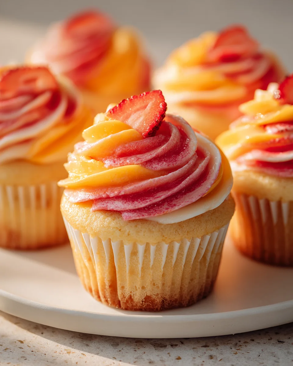 Mango Strawberry Sunset Cupcakes: A Tropical Delight Recipe