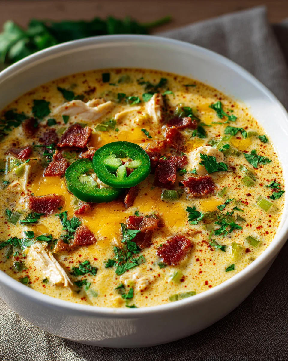 Best Creamy Spicy Jalapeno Popper Chicken Soup Recipe