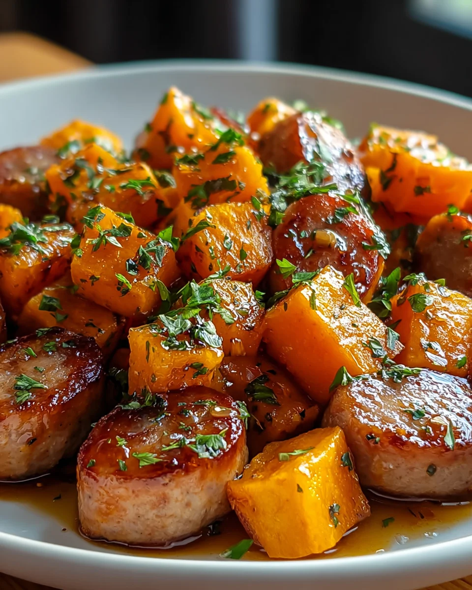 Sausage and Sweet Potatoes in Honey Garlic Sauce Delight