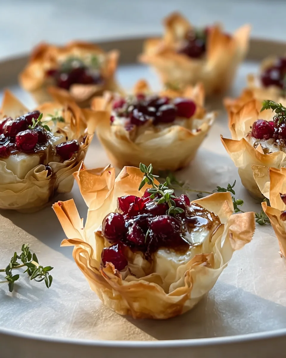 Cranberry Brie Thyme Phyllo Cups: Festive Sweet & Savory Treats
