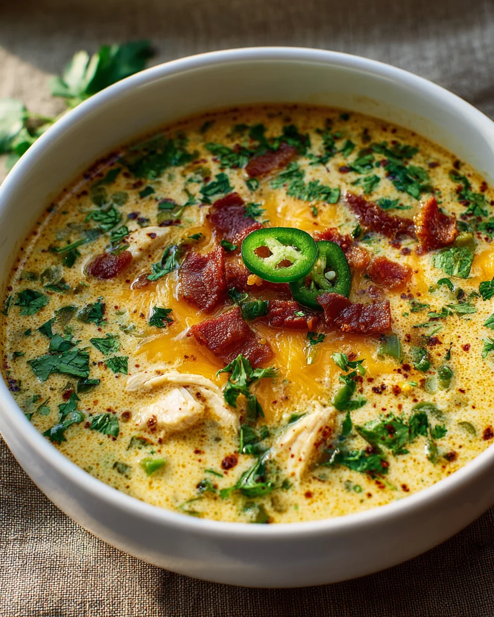 Best Creamy Spicy Jalapeno Popper Chicken Soup Recipe