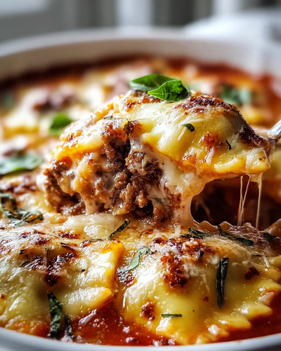 Decadent Beef and Cheese Ravioli Casserole Delight Recipe