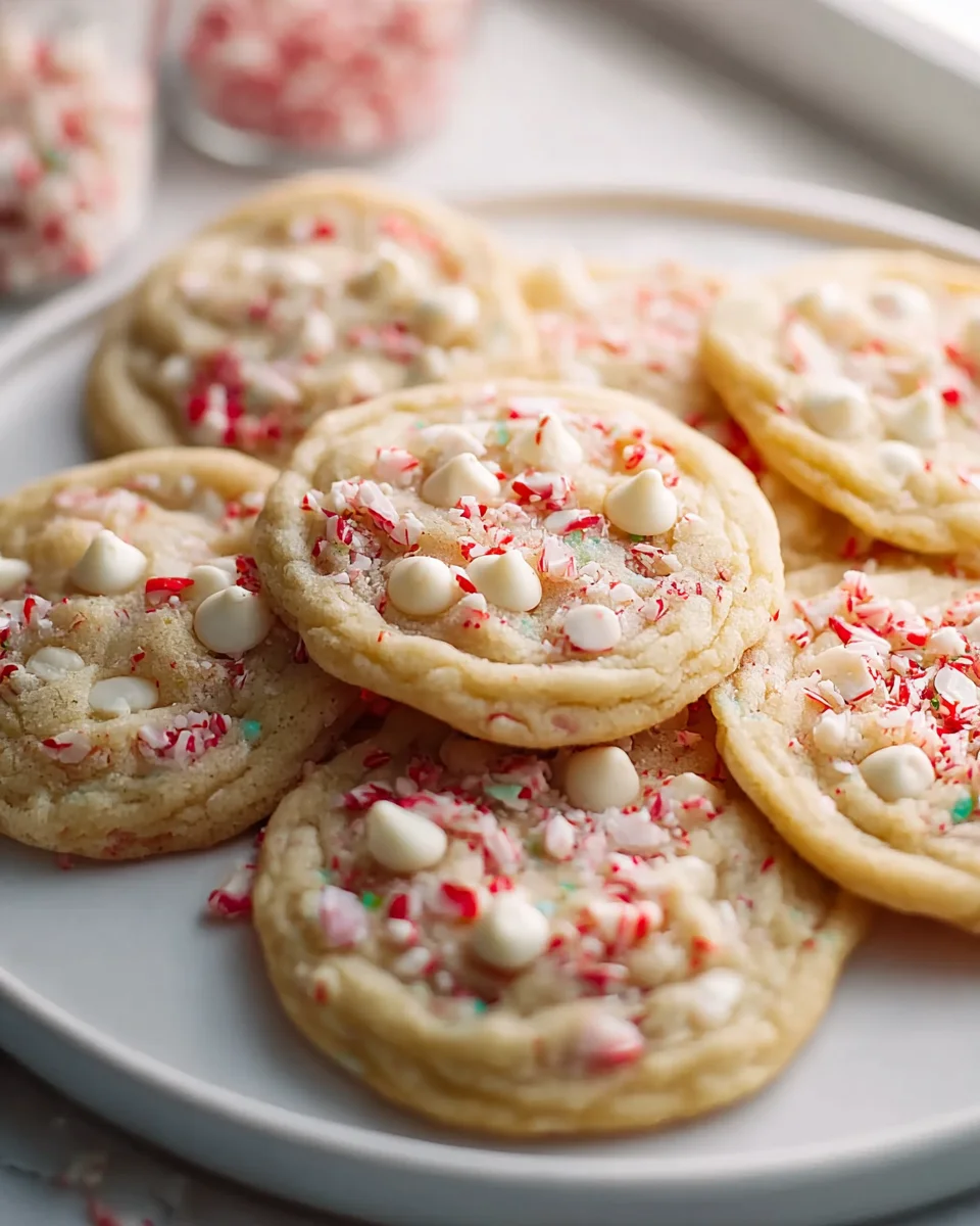 Chewy White Chocolate Peppermint Cookies for Holidays!