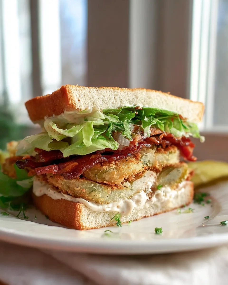 Crunchy Fried Green Tomato BLT Sandwich with Beef Delight