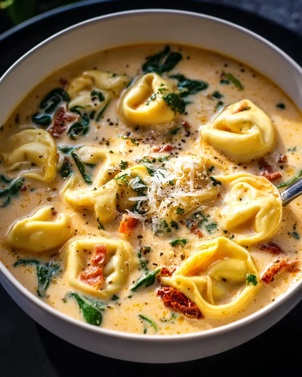 Creamy Tuscan Garlic Tortellini Soup - A Delicious Delight!