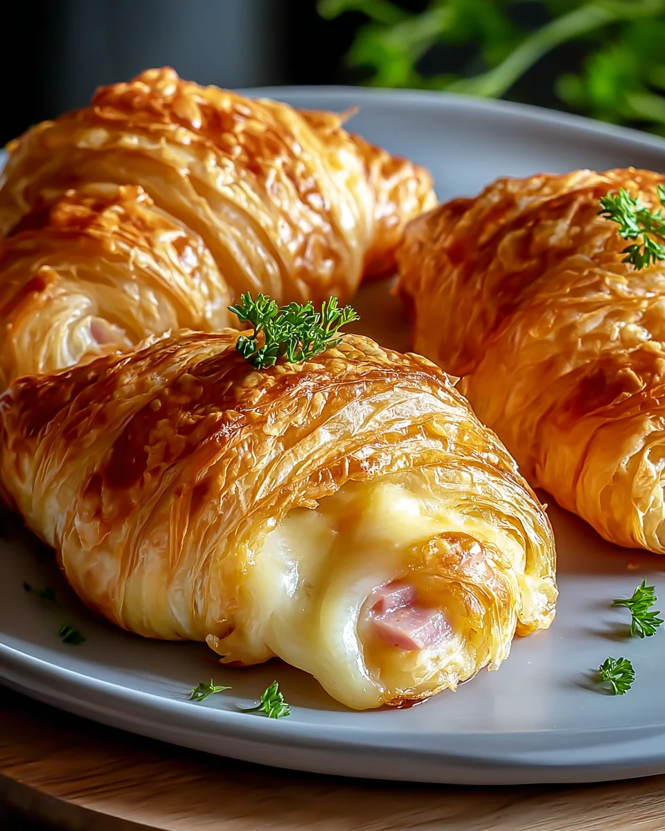 Irresistible Air Fryer Beef Ham Cheese Croissants Recipe