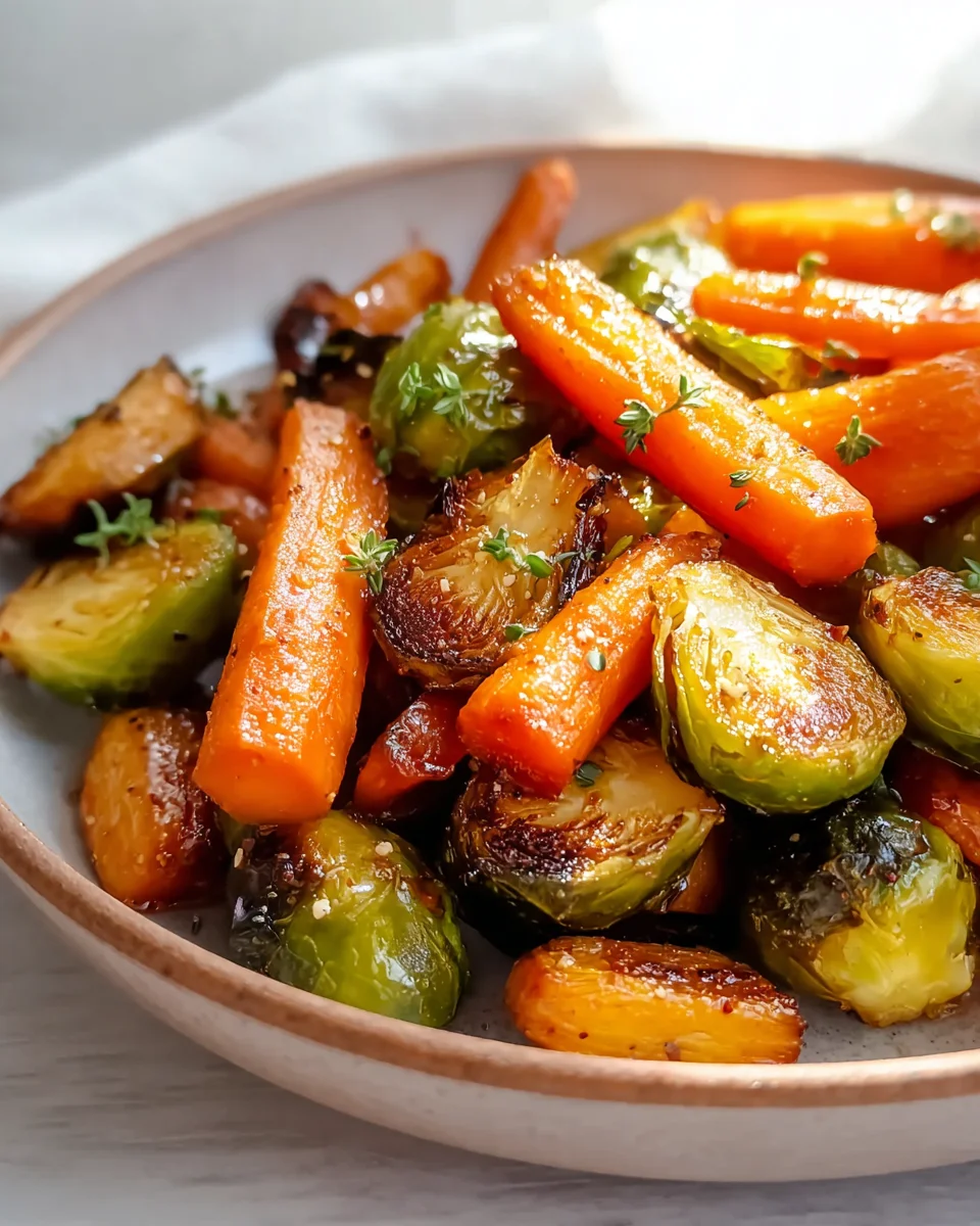 Crispy Maple Glazed Carrots & Brussels Sprouts Recipe Delight