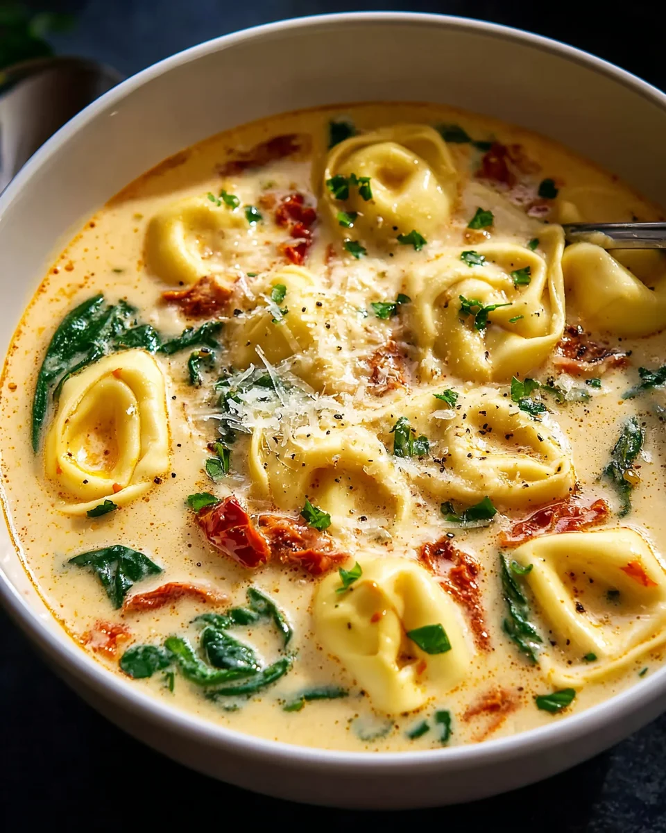 Creamy Tuscan Garlic Tortellini Soup - A Delicious Delight!