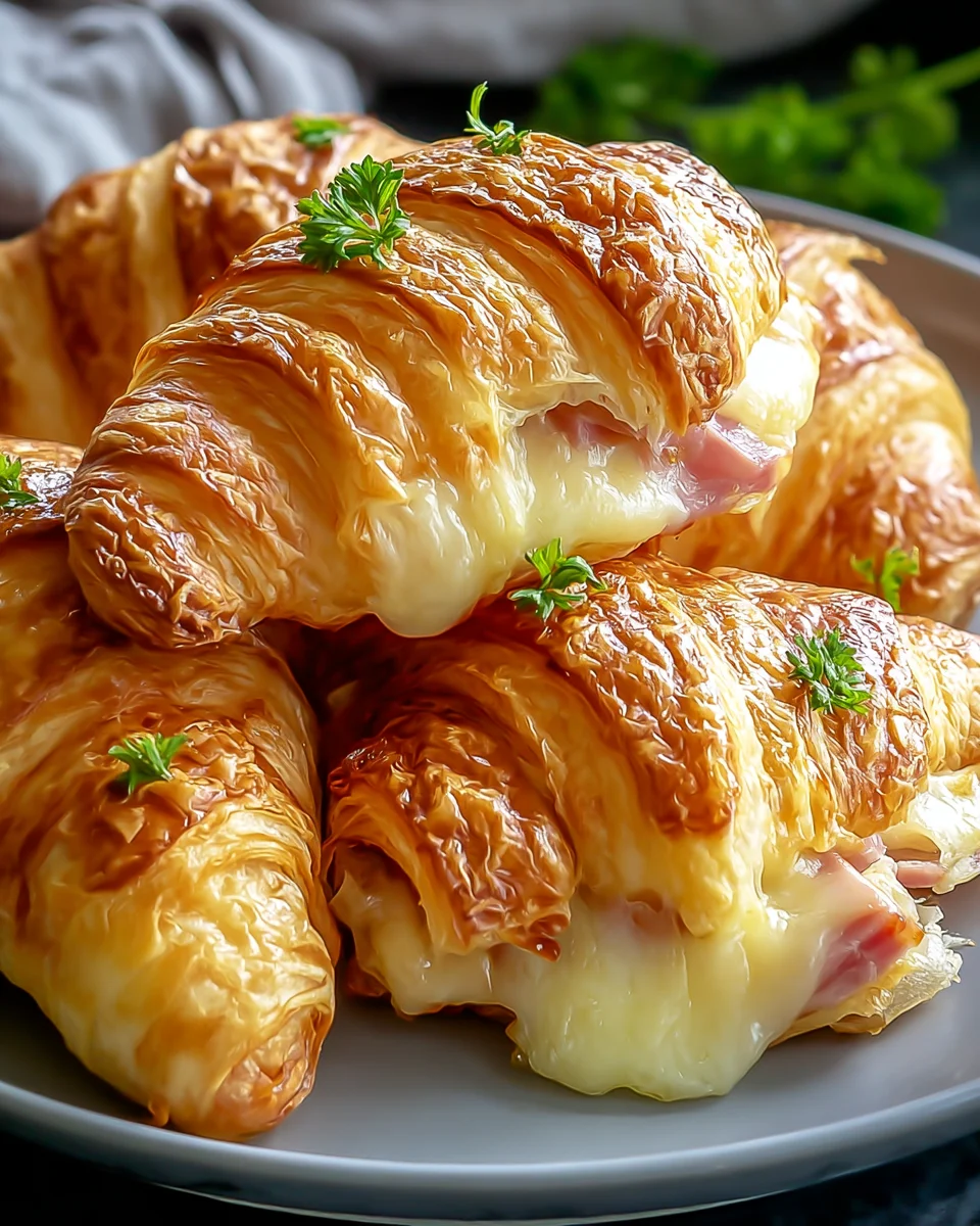 Irresistible Air Fryer Beef Ham Cheese Croissants Recipe