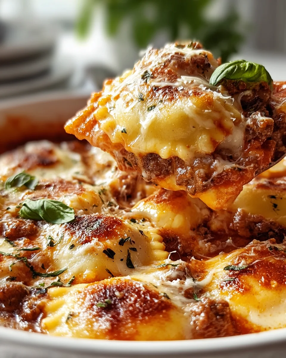 Decadent Beef and Cheese Ravioli Casserole Delight Recipe