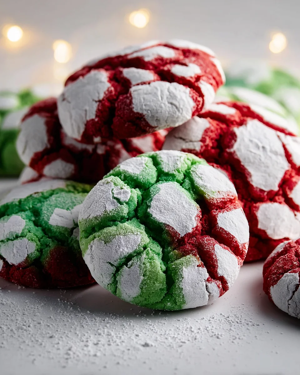 Delicious Festive Red & Green Crinkle Cookies Recipe!