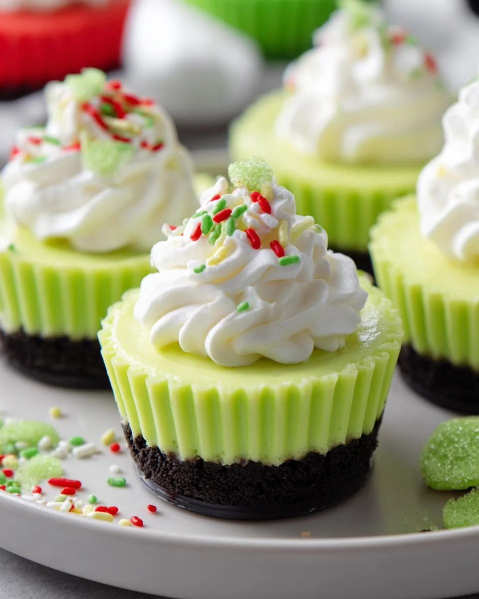 Delicious Grinch Mini Cheesecakes for Holiday Cheer