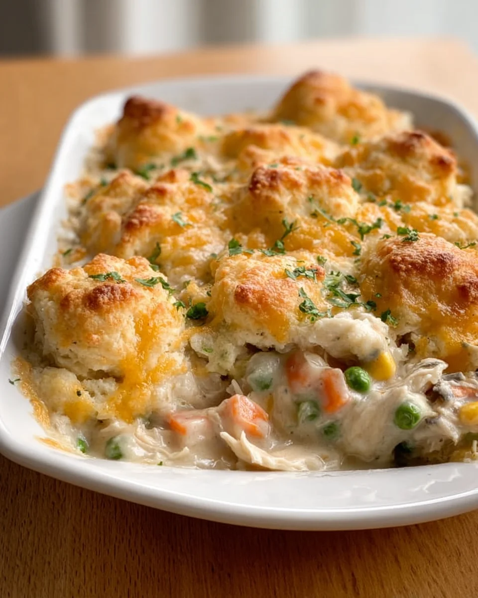 Easy Chicken Cobbler Casserole - Family Dinner Delight!