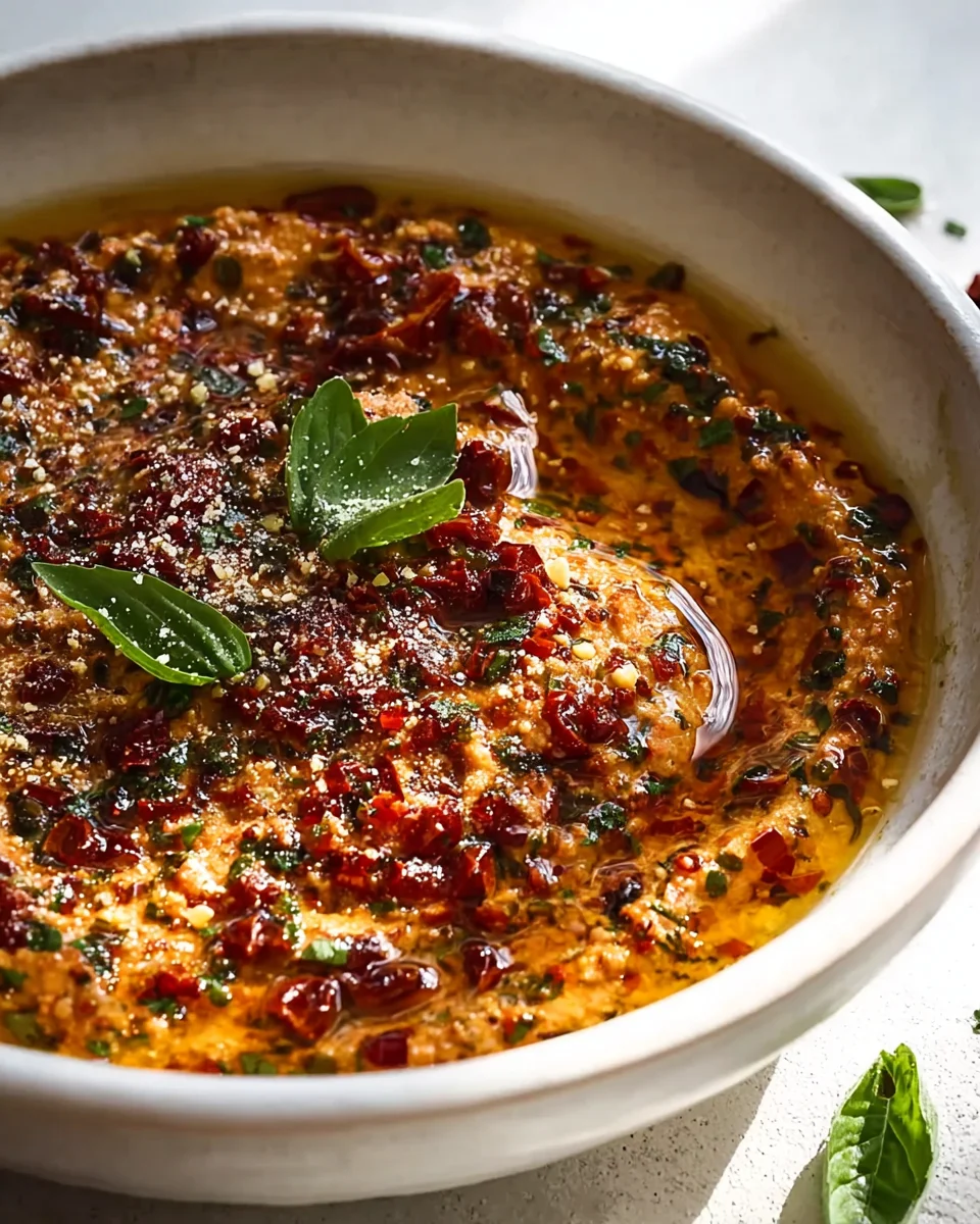 Mediterranean Sun Dried Tomato Garlic Olive Oil Dip Recipe