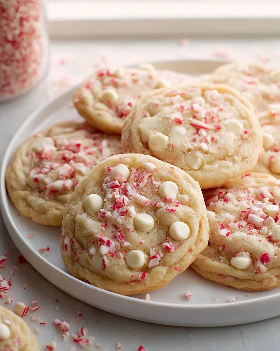 Chewy White Chocolate Peppermint Cookies for Holidays!
