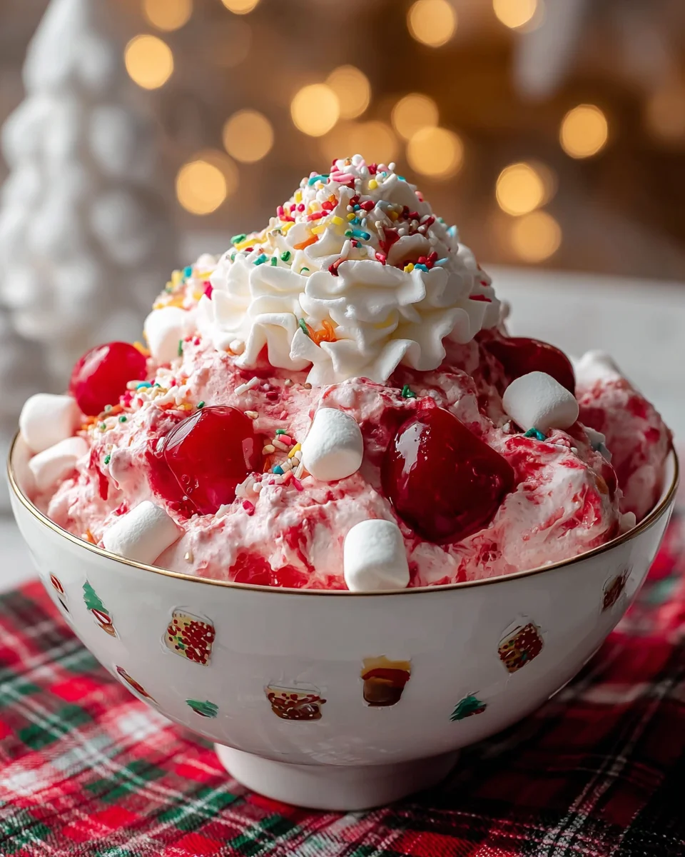 Christmas Cherry Fluff: Easy No Bake Holiday Dessert!
