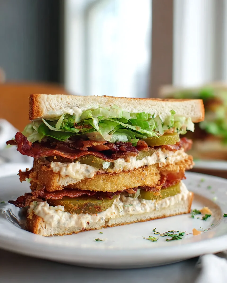 Crunchy Fried Green Tomato BLT Sandwich with Beef Delight