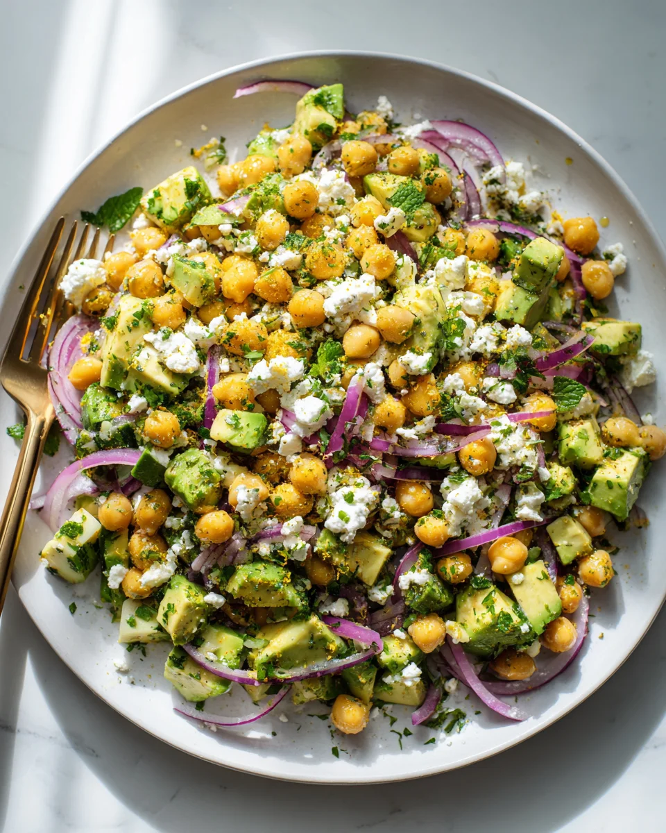 Chickpea Feta Avocado Salad: Healthy, Easy & Delicious!