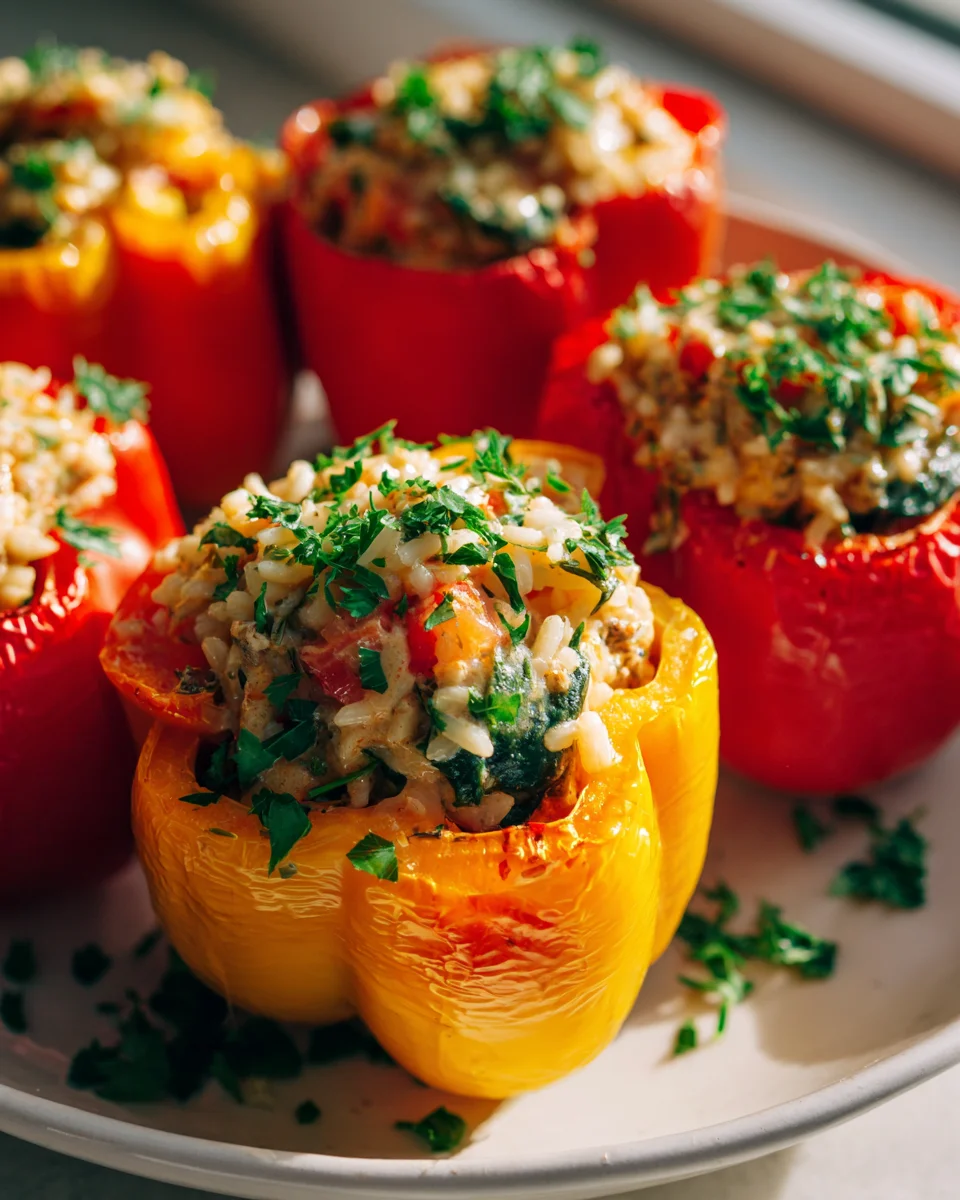 Quick & Delicious Chicken Sausage Orzo Stuffed Bell Peppers