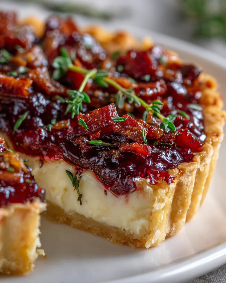 Gourmet Cranberry Brie Tart: Beef Pancetta & Thyme
