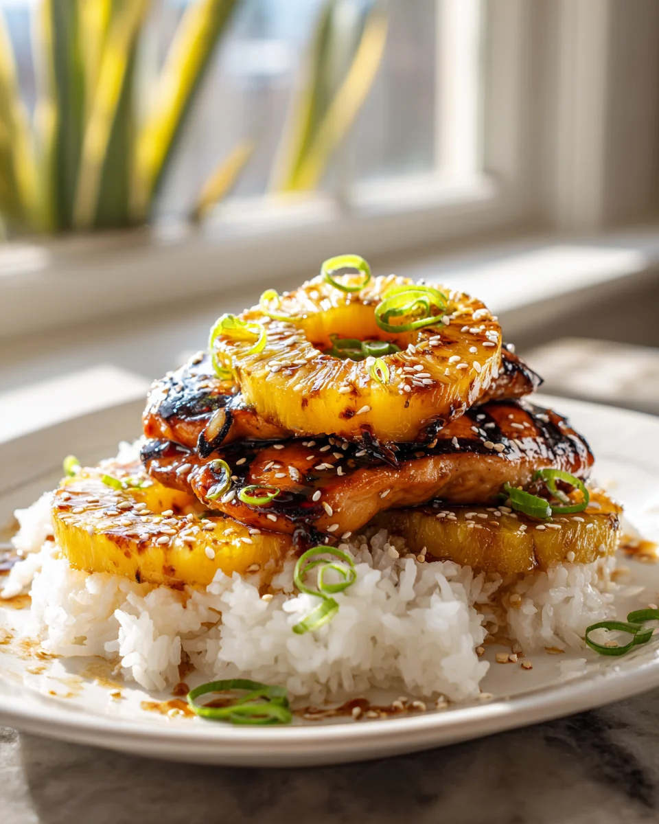 Hawaiian Huli Huli Chicken Stack - Tropical Flavor!