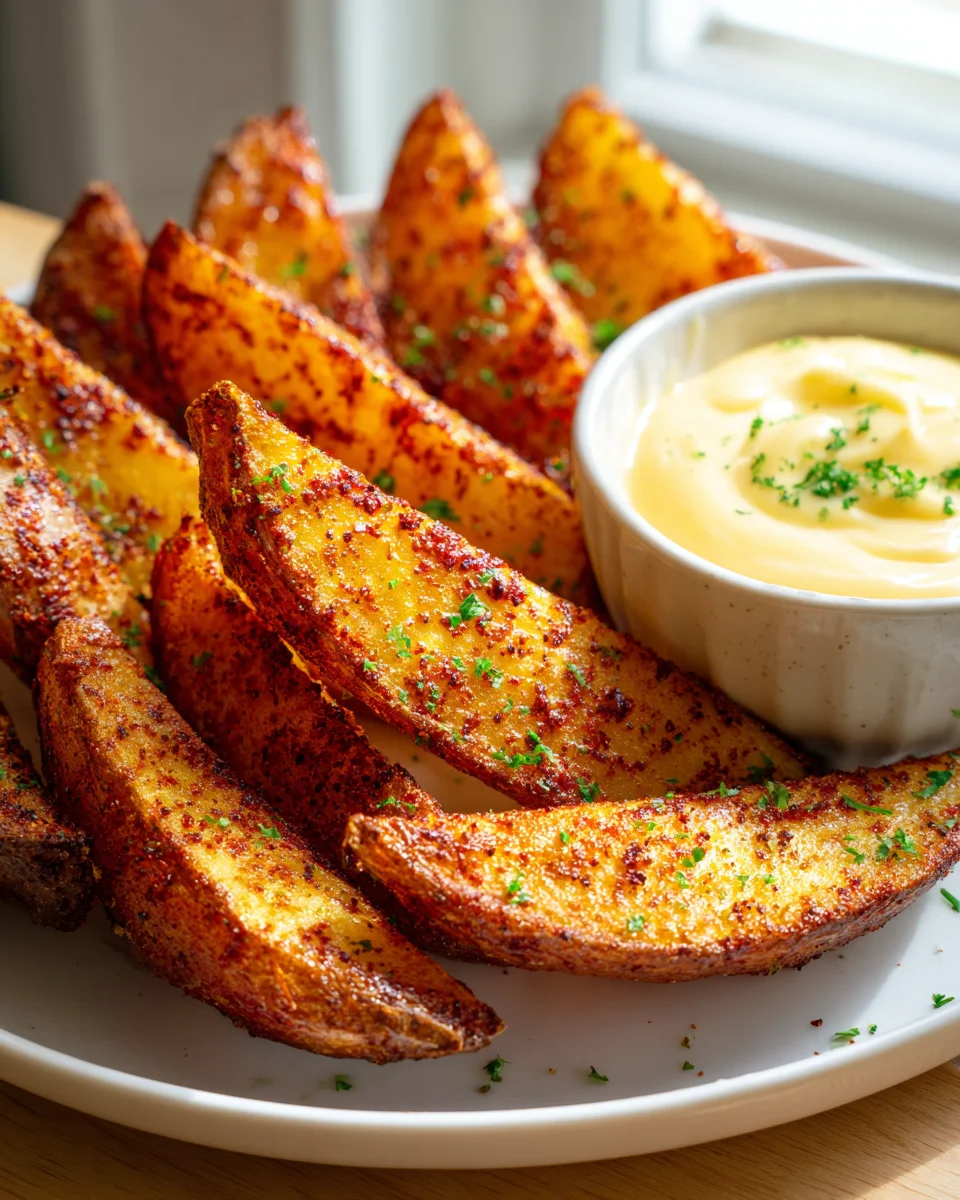 Best Crispy Cajun Potato Wedges with Creamy Garlic Aioli