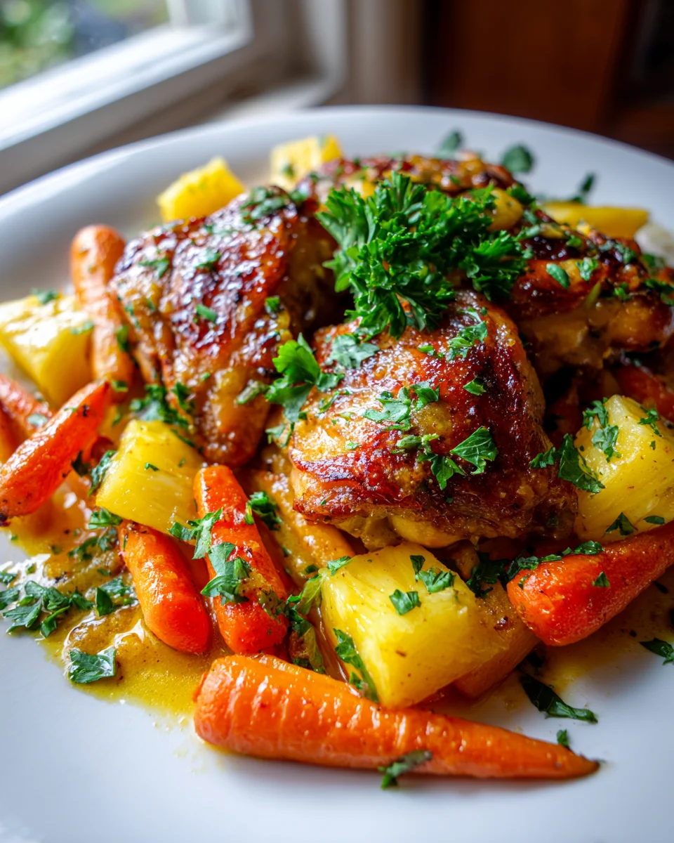 Pineapple Honey Mustard Chicken Sheet Pan Dinner Recipe