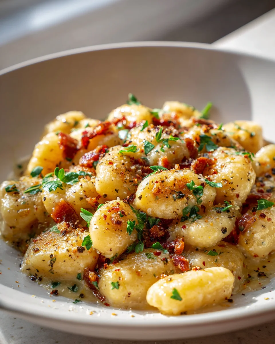 Creamy Beef Carbonara with Gnocchi: Quick & Delicious