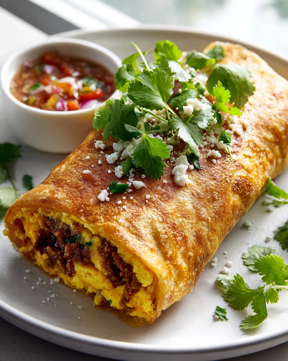 Crispy Breakfast Chimichangas: Eggs & Savory Beef Chorizo