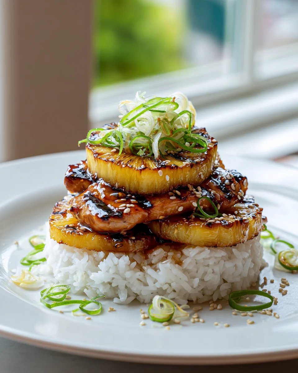 Hawaiian Huli Huli Chicken Stack - Tropical Flavor!