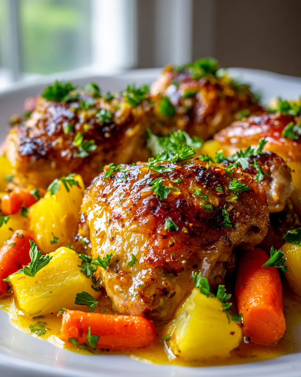 Pineapple Honey Mustard Chicken Sheet Pan Dinner Recipe