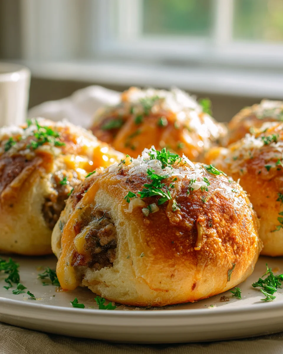 Garlic Parmesan Cheeseburger Bombs Recipe - Easy & Delicious!