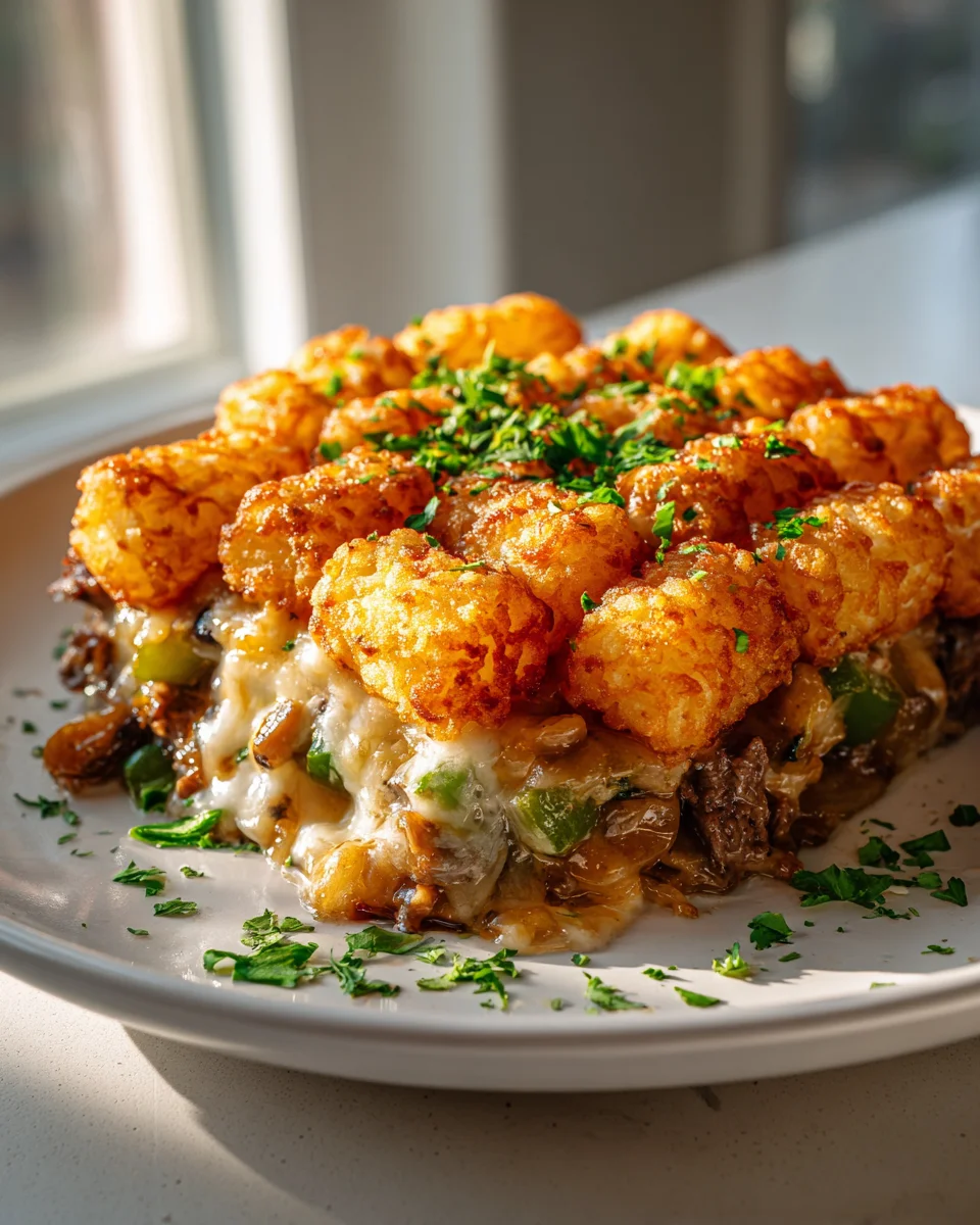 Philly Cheesesteak Tater Tot Bake: Ultimate Comfort Food