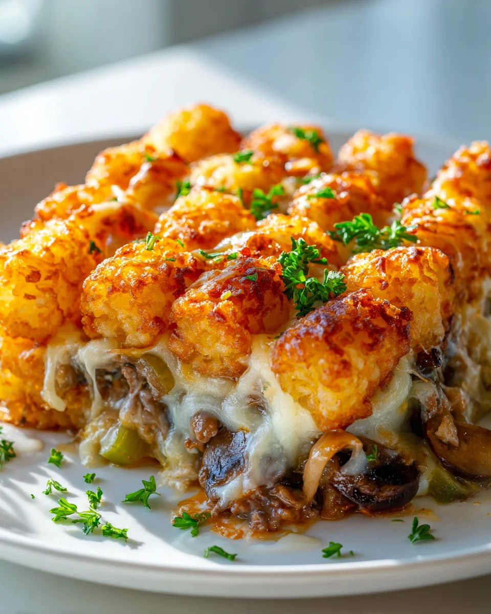 Philly Cheesesteak Tater Tot Bake: Ultimate Comfort Food