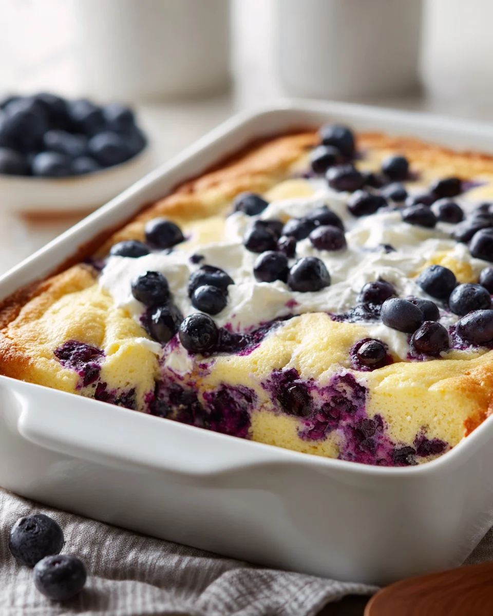 Easy Cheesecake Blueberry Dump Cake Recipe - Quick Dessert!