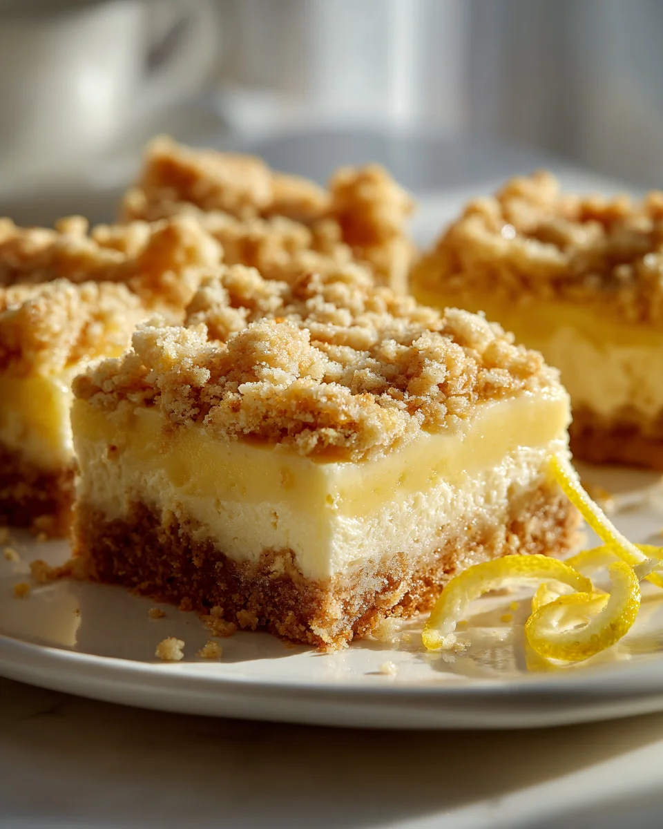 Easy Creamy Lemon Cheesecake Bars - Bright & Tangy Treat!