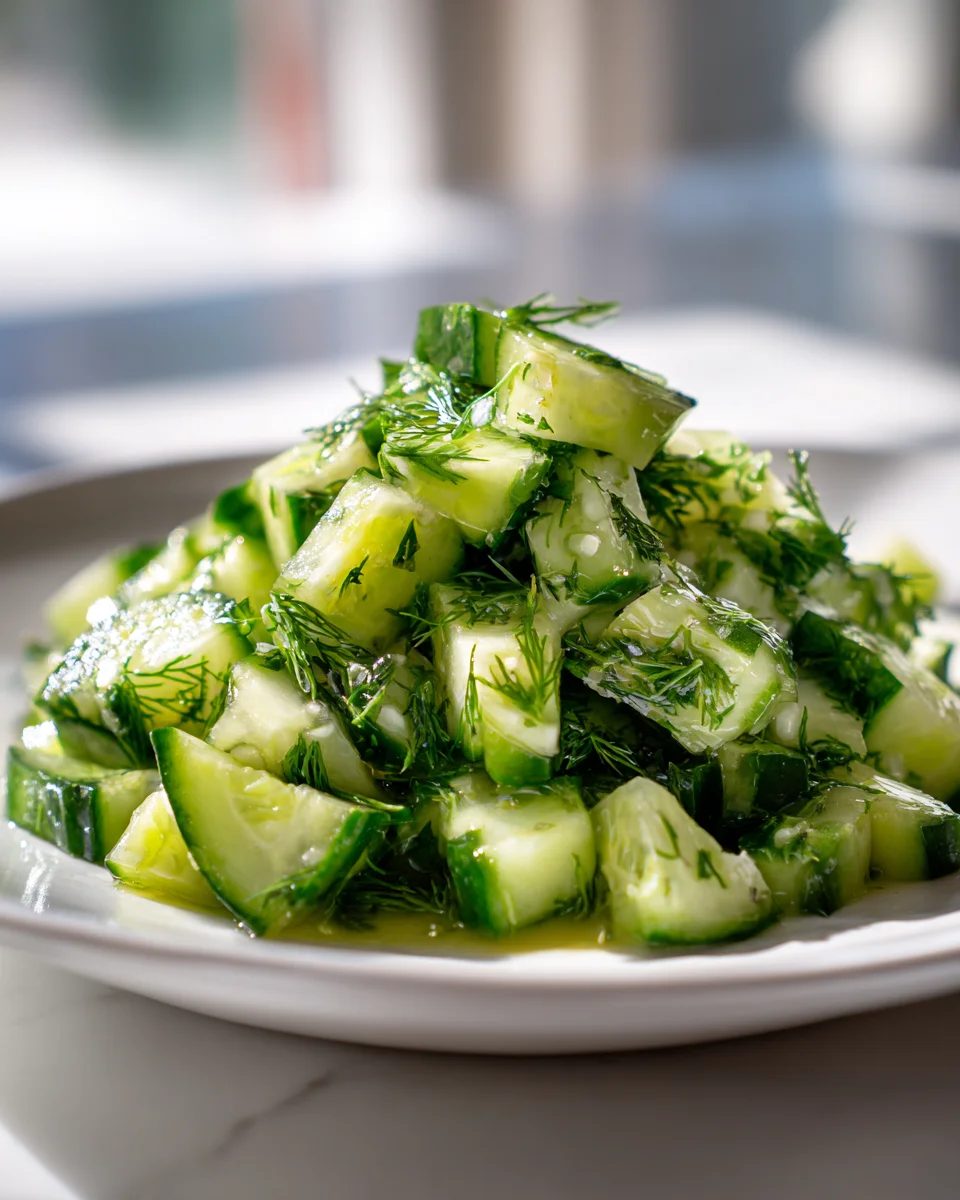 Refreshing Chopped Cucumber Salad with Dill & Lemon