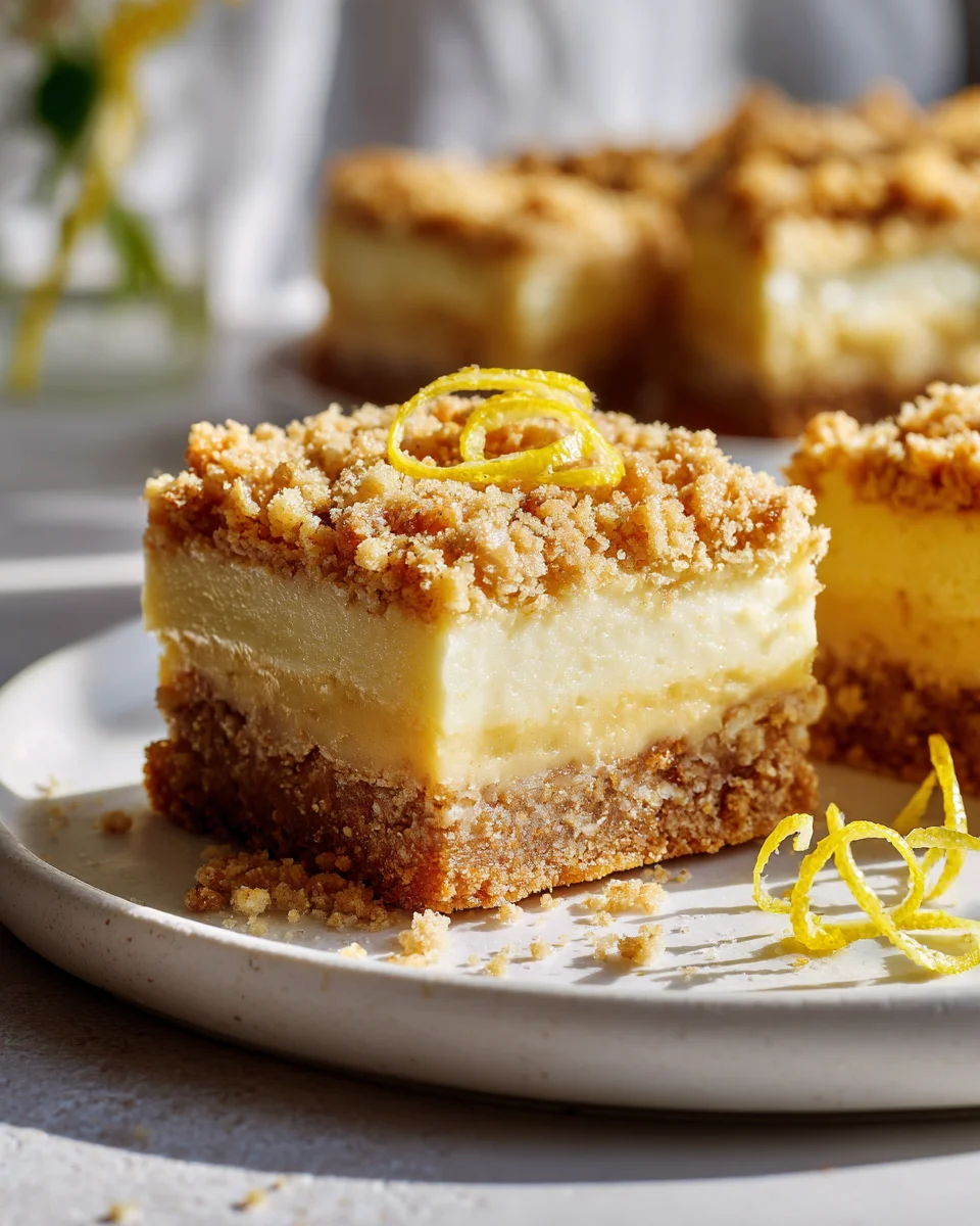 Easy Creamy Lemon Cheesecake Bars - Bright & Tangy Treat!
