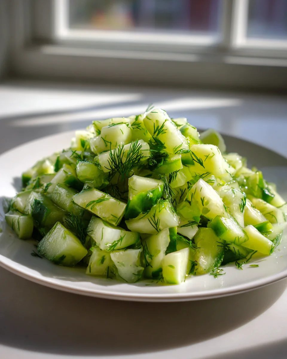 Refreshing Chopped Cucumber Salad with Dill & Lemon