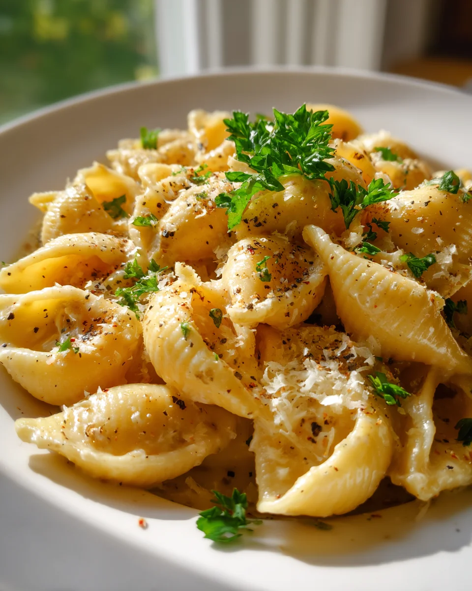 Creamy Roasted Garlic Parmesan Shells: Dinner Delight