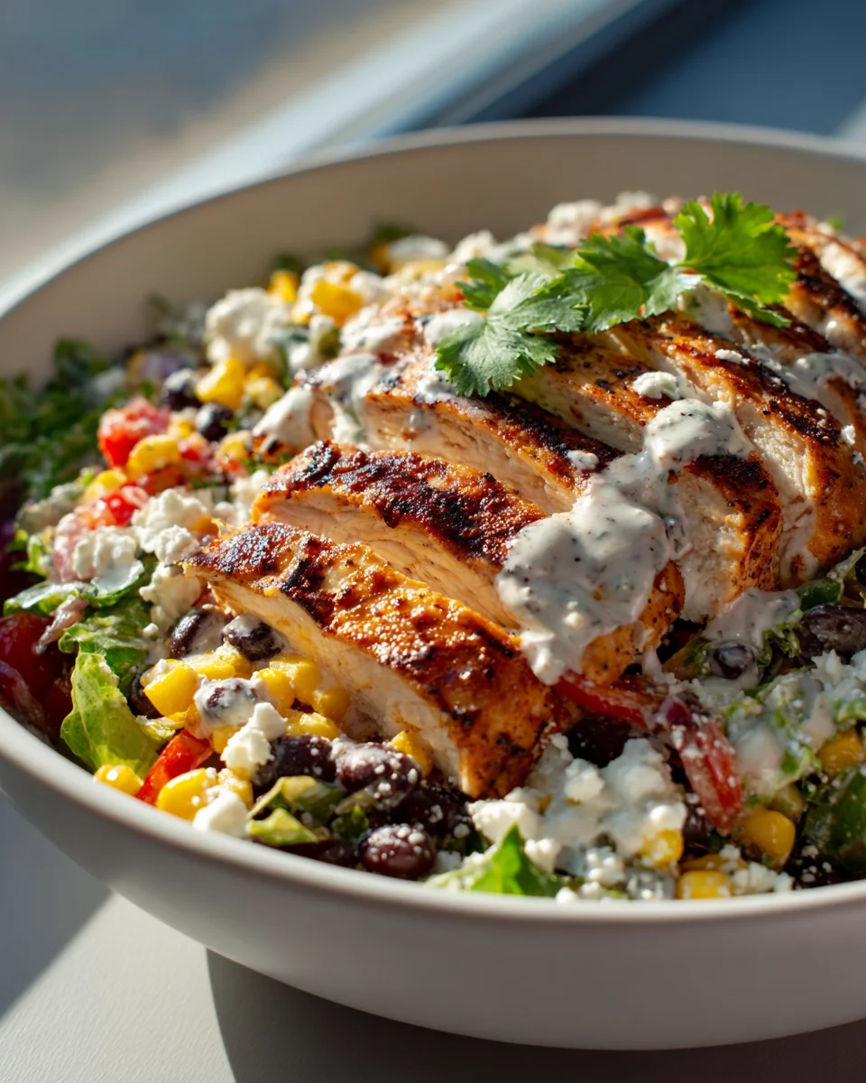 Grilled Southwest Chicken Salad with Chipotle Ranch Recipe